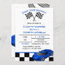 Blue Race Car | Custom Kids Birthday Invitation