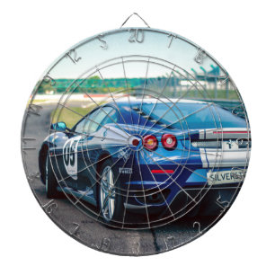 Blue Race Car Dartboard With Darts