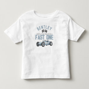 Blue Race Car Fast One Birthday Boy Shirt