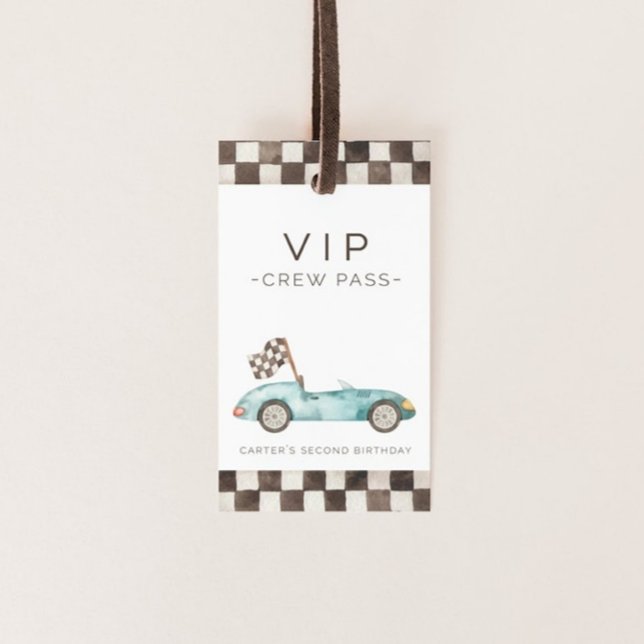 Blue Race Car Funny  Gift Tags (Creator Uploaded)