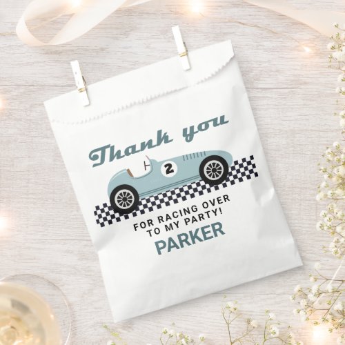 Blue Race Car Racing Birthday Party Favor Bag