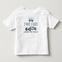 Blue Race Car Two Fast Birthday Boy Shirt