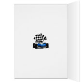 Blue Race Car with Checkered Flag Cards (Inside (Left))