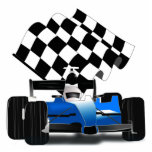 Blue Race Car with Checkered Flag Cutout<br><div class="desc">Vroom, Vroom! Jazz up your room! Blue Race Car with a winning checkered flag! ~ Thank you for stopping by! Gravityx9 Designs offers a large variety of designs and images. Contact me for information about new products. ... ... ..If you're looking for more sports products, click the -SPORTS4YOU- tag listed...</div>