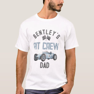 Blue Race Pit Crew Dad Birthday Shirt