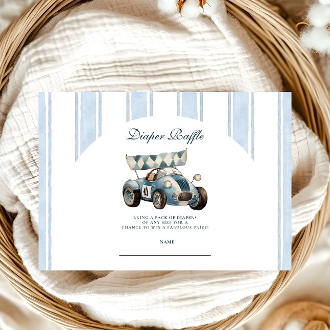 Blue Racer Baby Shower Diapper Raffle Enclosure Card (Creator Uploaded)