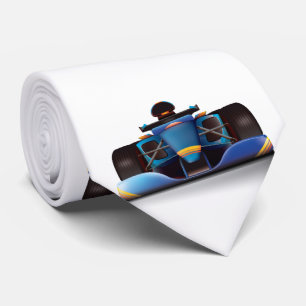 Blue Racing Car Neck Tie