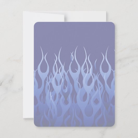 Blue Racing Flames on Carbon Fiber Print (Back)