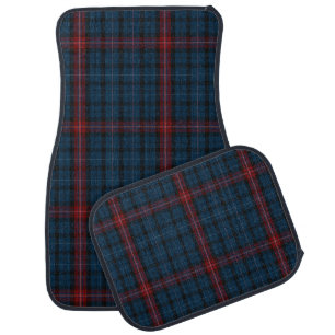 Blue Racing Karting Tartan Checkered Car Mat