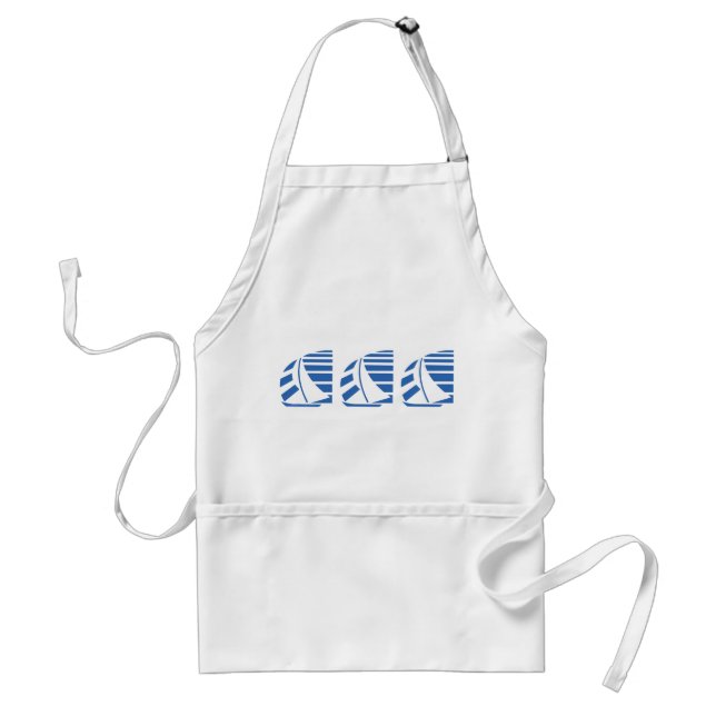Blue Racing Sail Boats Adult Apron (Front)