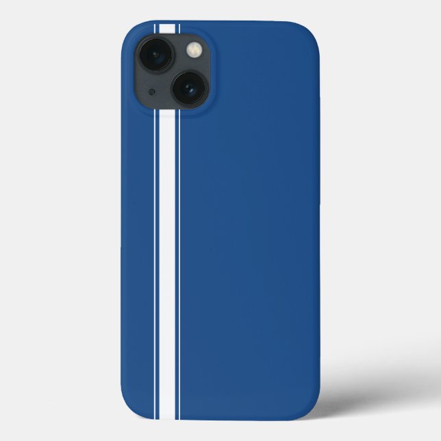 Blue Racing Stripe Case-Mate iPhone Case (Back)