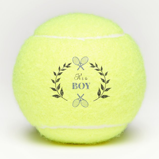 Blue Racket It's A Boy Tennis Baby Gift Balls (Front)