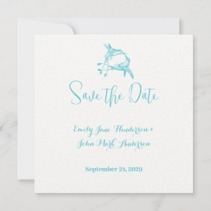 Blue Radiance Hummingbird Kiss Love Bird Wedding Invitation