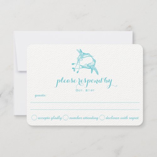 Blue Radiance Hummingbird Kiss Wedding RSVP