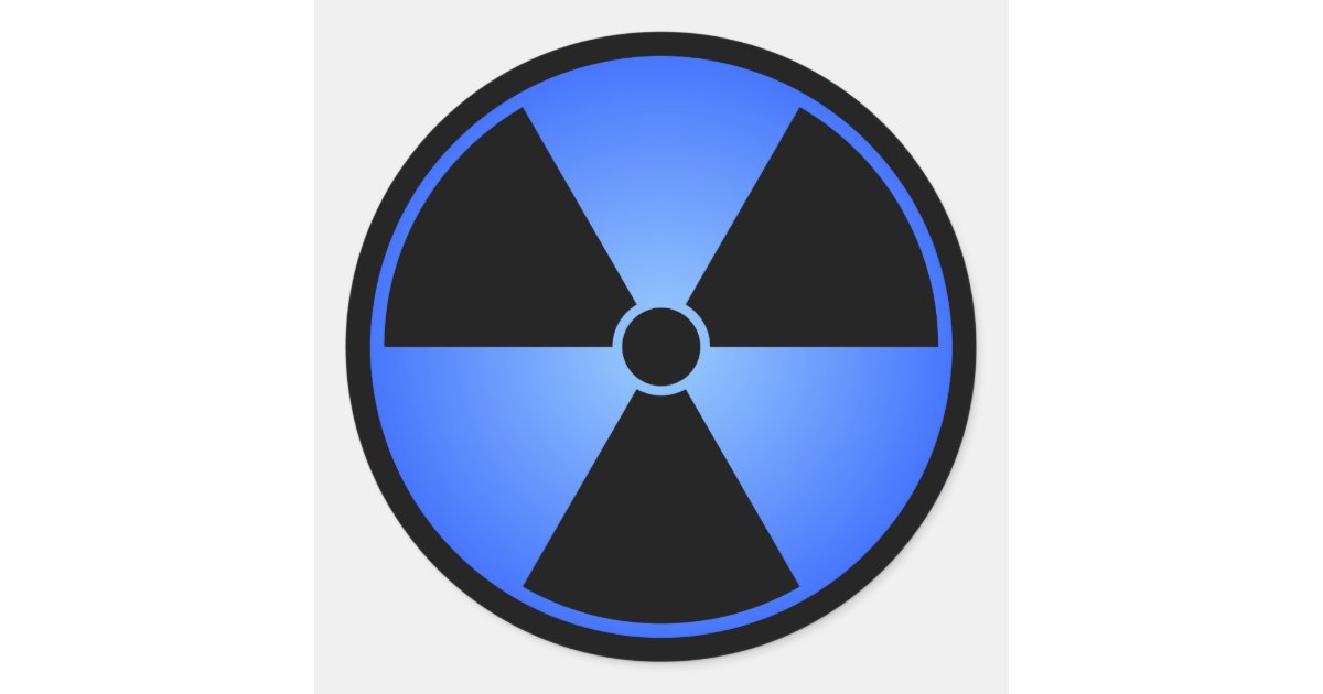 blue radioactive symbol
