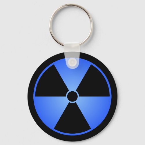 Blue Radiation Symbol Keychain