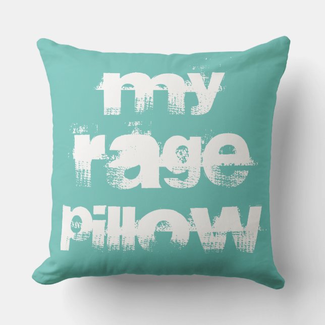 Blue Rage Therapy Healing Punching Throw Pillow (Front)