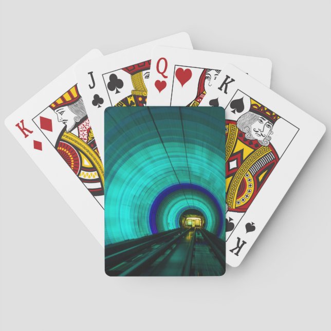 Blue railroad tunnel, Singapore Poker Cards (Back)