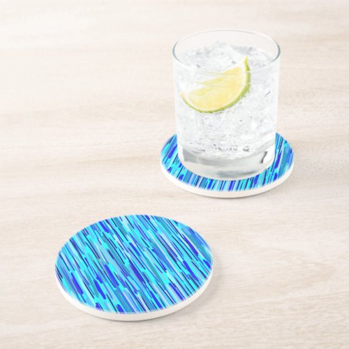 Blue Rain Drops Abstract  Coaster