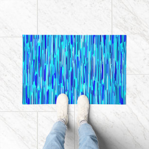 Blue Rain Drops Abstract Doormat