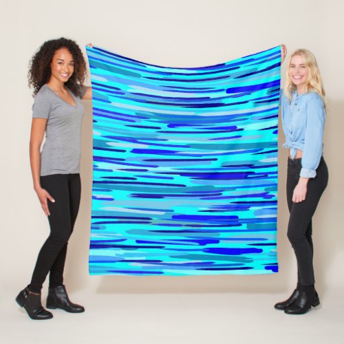 Blue Rain Drops Abstract  Fleece Blanket