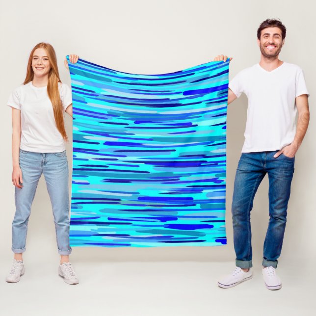 Blue Rain Drops Abstract  Fleece Blanket (In Situ)