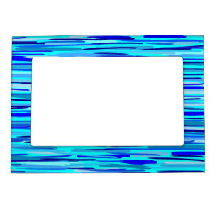 Blue Rain Drops Abstract  Magnetic Frame
