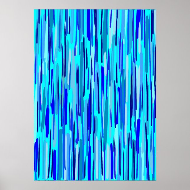 Blue Rain Drops Abstract  Poster (Front)