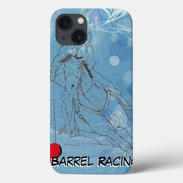 Blue Rain Heart Barrel Racing Case-Mate iPhone Case (Back)