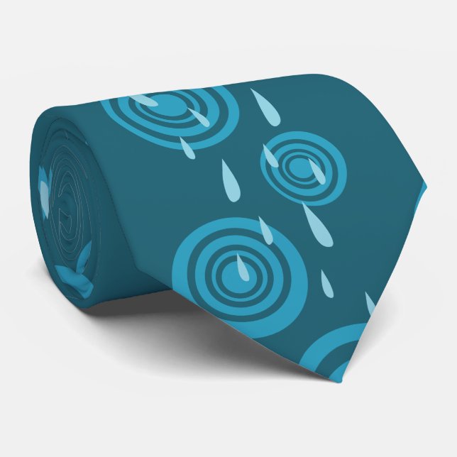 Blue Rain Neck Tie (Rolled)