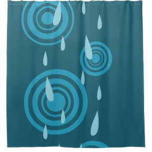 Blue Rain Shower Curtain