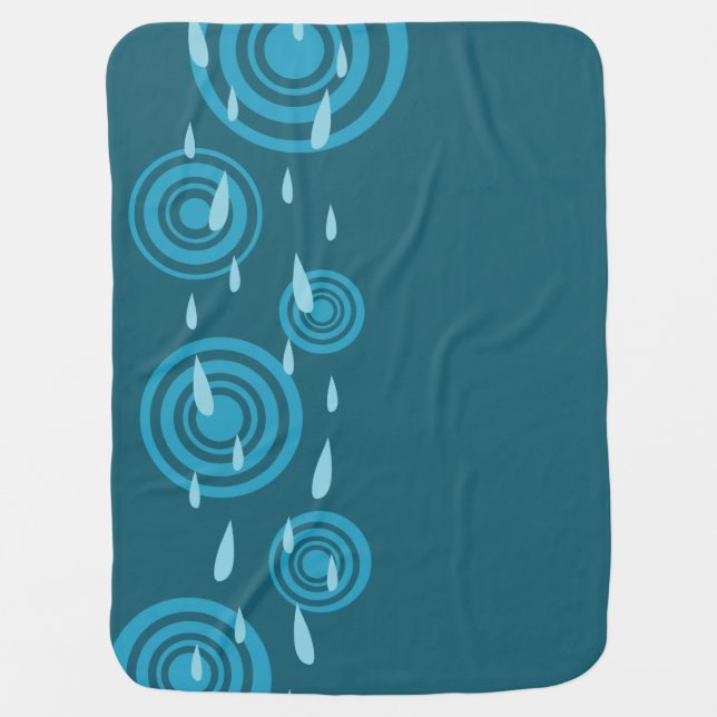 Blue Rain Swaddle Blanket (Front)