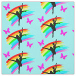 BLUE RAINBOW AND BUTTERFLY DANCER FABRIC