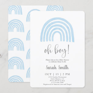Blue Rainbow Baby Shower boy Invitation