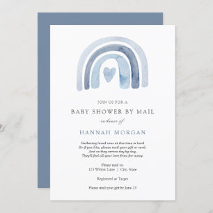Blue Rainbow Baby Shower by Mail invitation