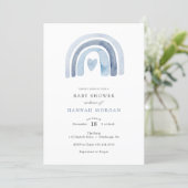 Blue Rainbow Baby Shower invitation (Standing Front)