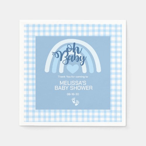 Blue Rainbow Baby Shower Napkins