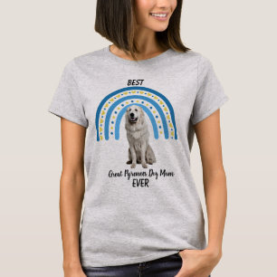 Blue Rainbow Best Great Pyrenees Dog Mom T-Shirt