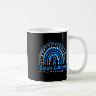 Blue Rainbow Blue Colon Cancer Awareness  Coffee Mug