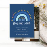 Blue Rainbow Candles Love & Light Hanukkah Photo Holiday Card<br><div class="desc">If you need any further customisation please feel free to message me on yellowfebstudio@gmail.com.</div>