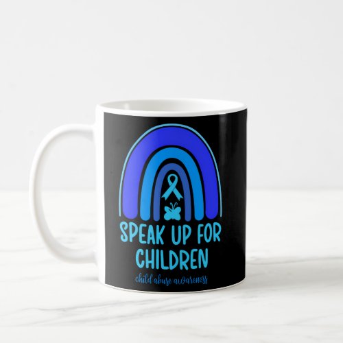 Blue Rainbow Child Abuse Awareness Speak Up For Ch Coffee Mug