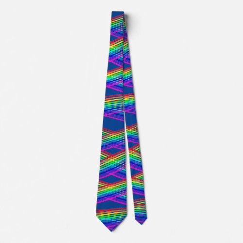 Blue Rainbow Colors Abstract  Neck Tie