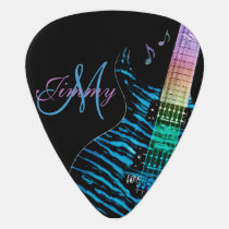 Blue Rainbow Electric Guitar Monogram Guitar Pick Blue Rainbow Electric Guitar Monogram Guitar Pick