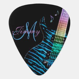 Blue Rainbow Electric Guitar Monogram Guitar Pick