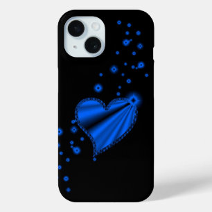 Blue Rainbow Heart with Stars iPhone 15 Case