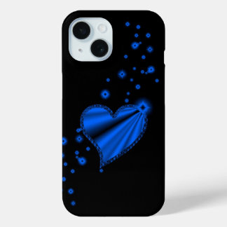 Blue Rainbow Heart with Stars iPhone 15 Case