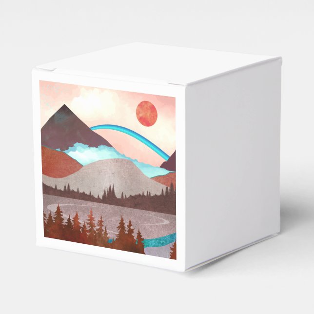 Blue Rainbow Landscape Favor Boxes (Front Side)