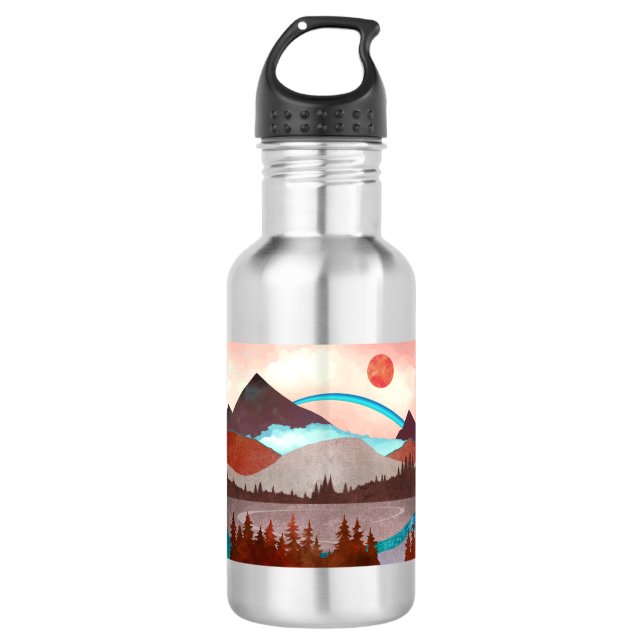 Blue Rainbow Landscape Stainless Steel Water Bottle (Front)