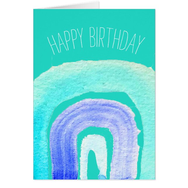 Blue Rainbow love watercolor Cards (Front)