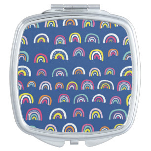 Blue Rainbow pattern Compact Mirror